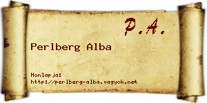 Perlberg Alba névjegykártya